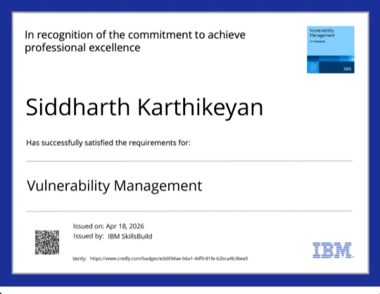 Vulnerability Management certificate